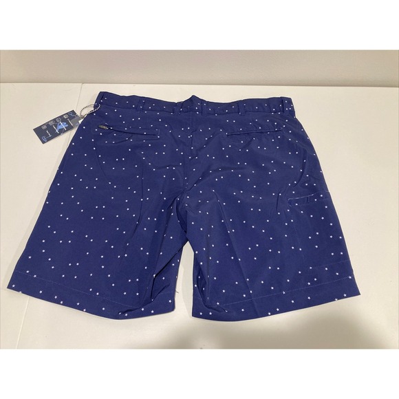 V46 Golf Shorts Mens Size 38 Navy Performance Comfort Stretch All Over Print - Picture 4 of 5